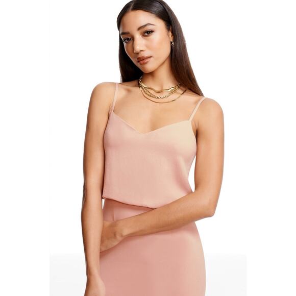 Dress The Population Sleeveless Blouson Sheath Dress Blush Pink Size Large - Picture 5 of 10